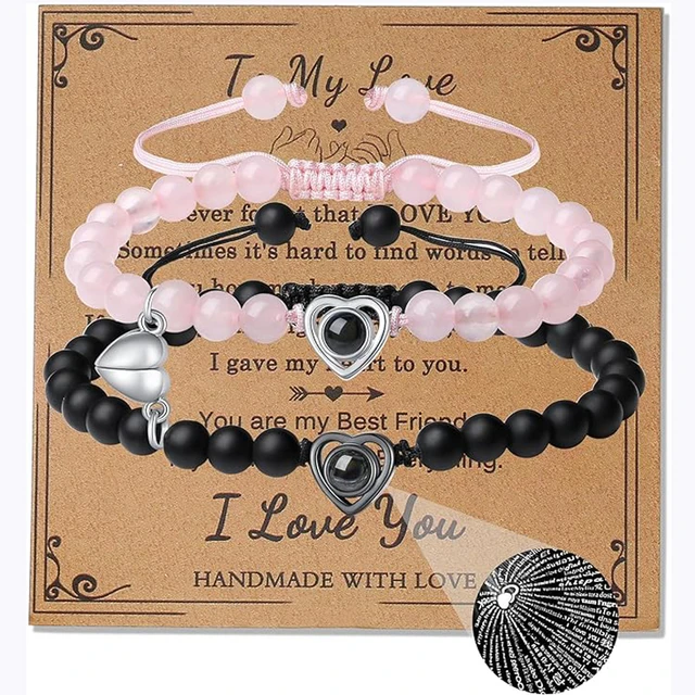 Couples Bracelets His And Her Matching Bracelets For Couple Boyfriend Girlfriend 100 Languages I Love You Gifts Bracelet Jewelry AliExpress 36