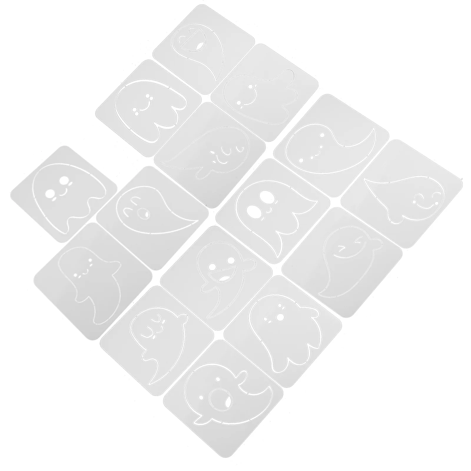 15 Pcs Halloween Mold Painting Template Decor Horror DIY Expression Templates 15X15CM The Pet Spraying Stencil