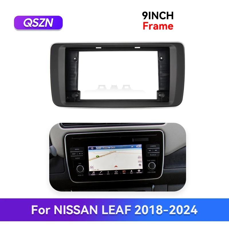 

QSZN For NISSAN LEAF 2018-2024 Car Radio Fascias 2Din Head Unit Panel Dash Frame Installa Android GPS Stereo Player Faceplate