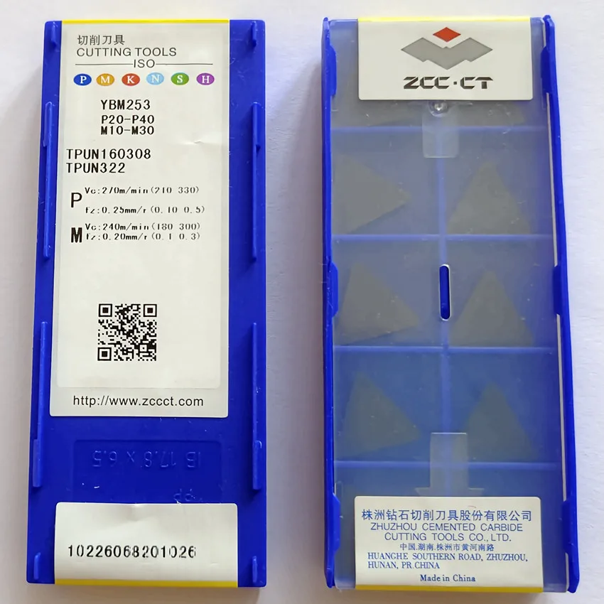 

TPUN160308 YBM253/TPUN160308 YBM351 TPUN322 TPUN160308 ZCC.CT CNC carbide milling inserts For Steel, Stainless steel 10pcs/box