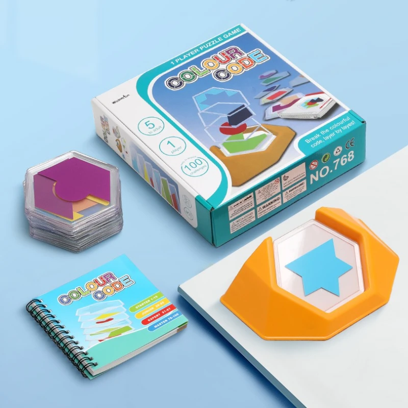 Buntes geometrisches Code-Puzzle – herausforderndes Logikspiel zum räumlichen Denken trainieren, ideal für Jungen und Mädchen im Alter von 5–12 Jahren