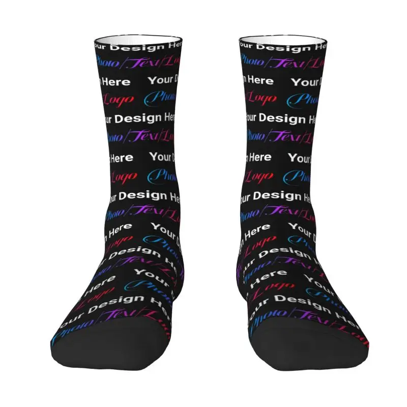 Personalized Custom Your Design Here Mens Crew Socks Unisex Kawaii 3D Printing Customized Photo Logo Dress Socks