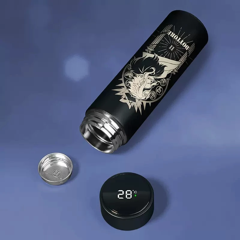 Game Genshin Impact Fatui Pantalone Dottore Tartaglia Cosplay Screen Display Stainless Steel Vacuum Cup Thermos Cup Water Bottle