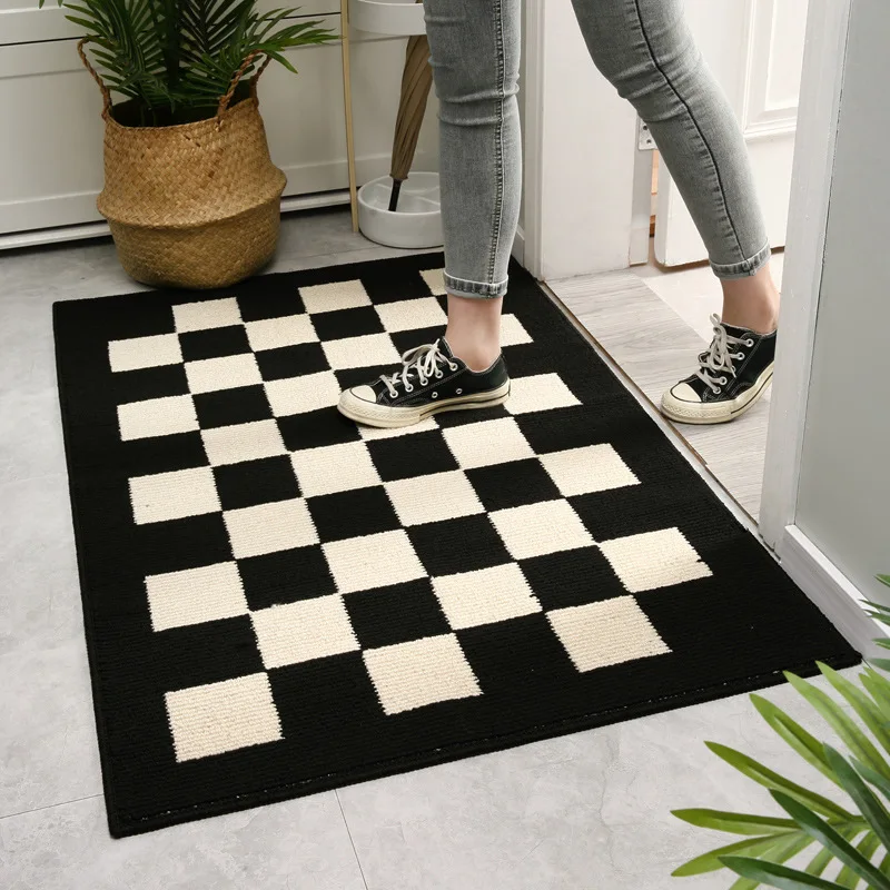 VIKAMA Crystal Velve Carpet For Entrance Hall, Kitchen, Durable And Stain-Resistant Simple Bathroom Foot Mat Home Decoration Acc