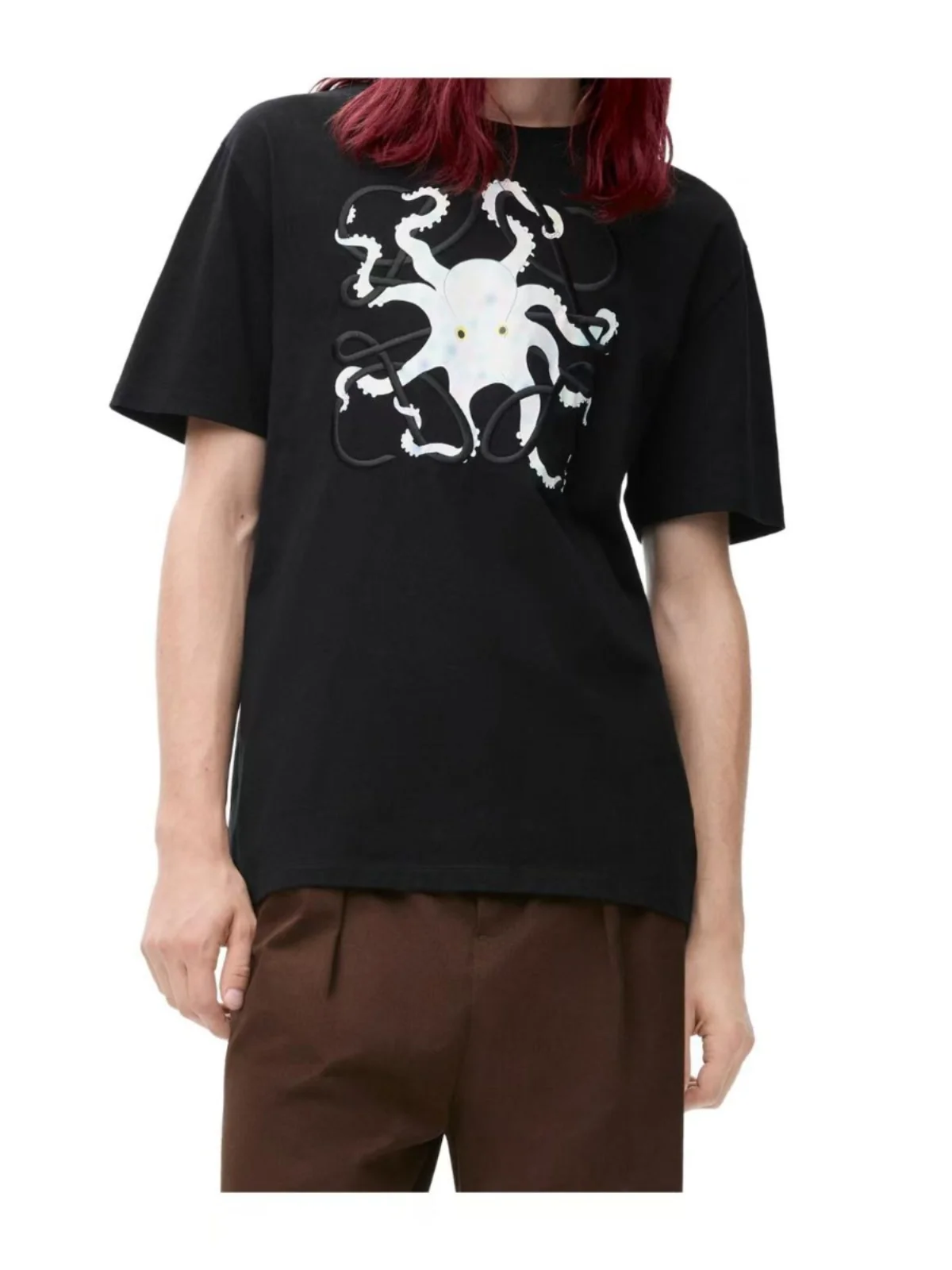 【DeLuxe】LOEWE 24FW11 Men's Octopus Design Casual Short-sleeved T-shirt H526Y2