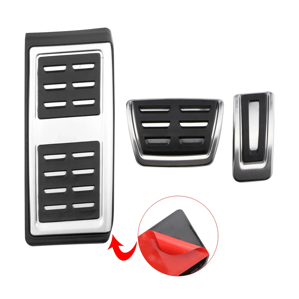 Car Pedal Cover for Volkswagen VW Polo 2017 - 2022 2023 2024 LHD Accelerator Gas Brake Pedal Stainless Steel Pads Accessories