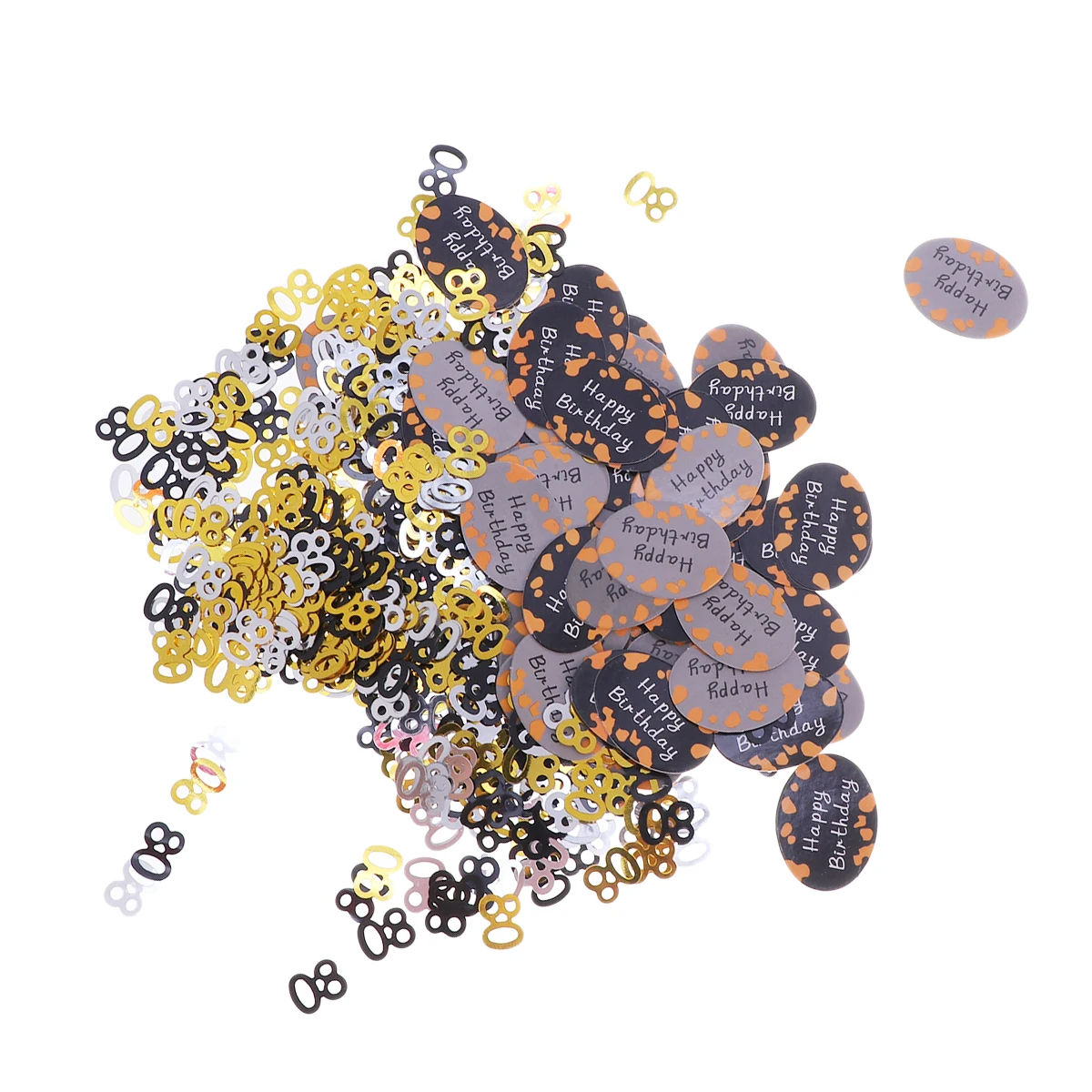 

Birthday Confetti Set Plastic Number Table Confetti for Party Decoration Glitter Golden Silver Black Happy Birthday Theme