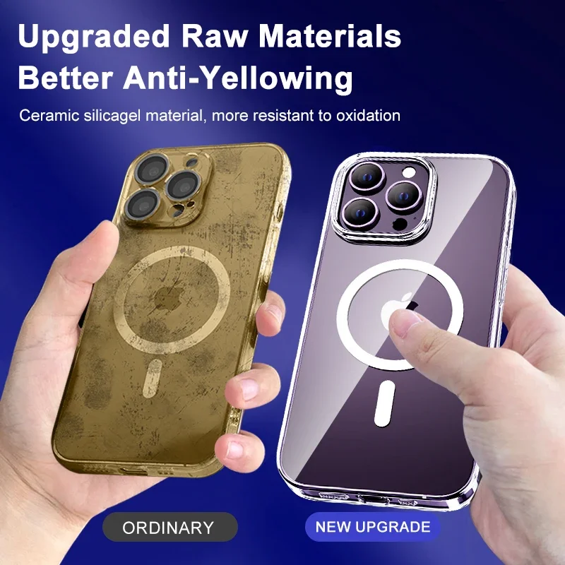 Für Magsafe Magnetische Hülle Für iPhone 16 15 11 13 12 14 Pro Max XR X XS 8 Plus Magnetische Drahtlose Lade Telefon Fällen Klare Abdeckung