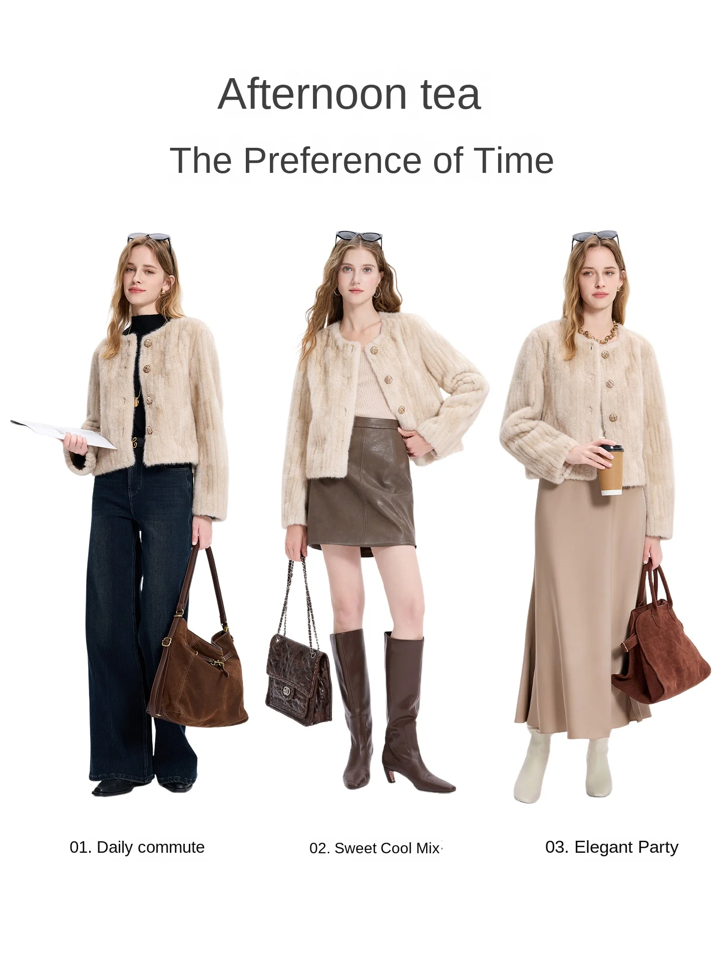 معطف فرو المنك الصناعي الجديد لشتاء 2025 للنساء، طراز قصير