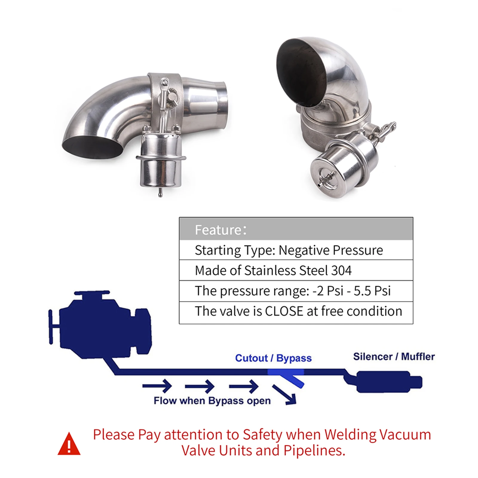 Exhaust Control Valve Set With Vacuum Actuator CUTOUT 2.0