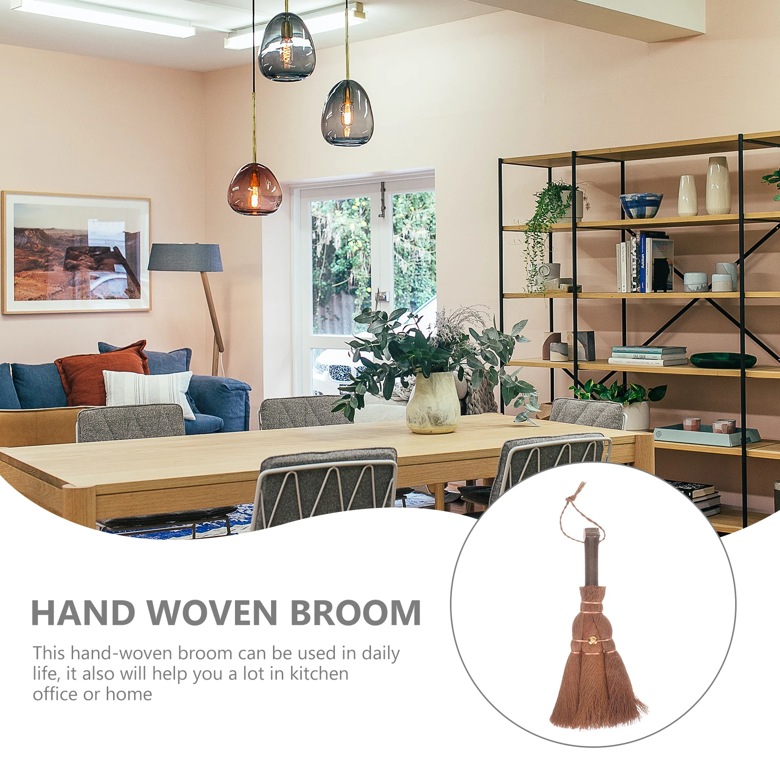 

Handmade Straw Woven Broom Material High Durability Practical Easy to Use Household Dust Removing Tool