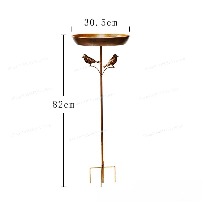 حمام وحدة تغذية الطيور من الحديد المطاوع الرجعية 2 في 1 - إدراج ديكور إبداعي للحديقة/الفناء الخارجي