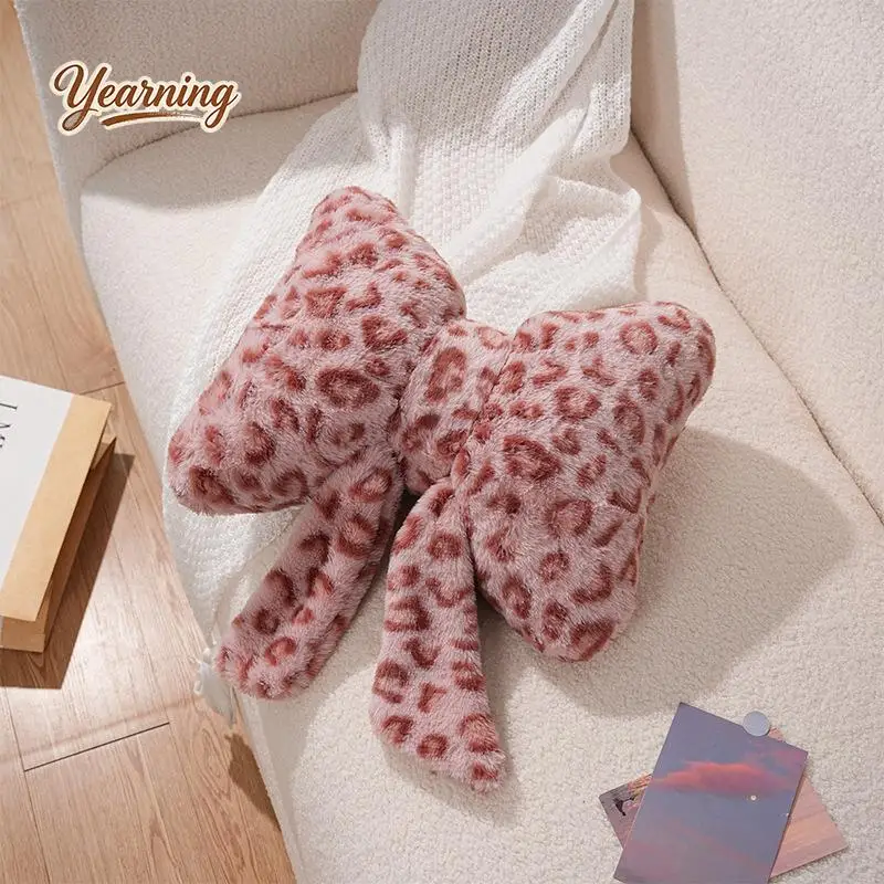 Faux Rabbit Fur Leopard Print Sofa Throw Pillow High Value Living Room Window Seat Cushion Large Backrest Bed Sleeping Pillow