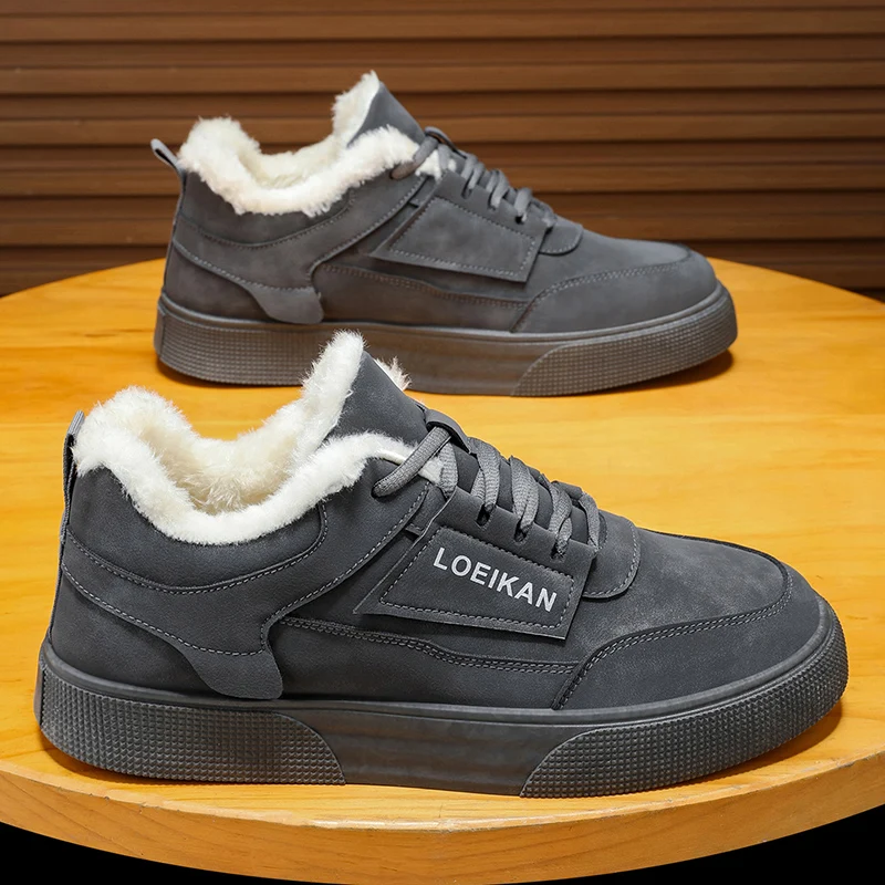 

Men's outdoor thicken high top winter work shoes plus size fashion comfort casual shoe slip-resistant wear-resistant cotton shoe