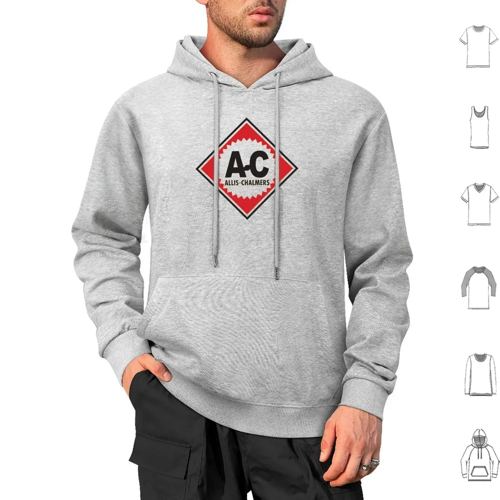 Vintage Allis Chalmer A-C Logo Sudadera con capucha de algodón de manga larga Allis Chalmers John International Harvester Tractor Vintage