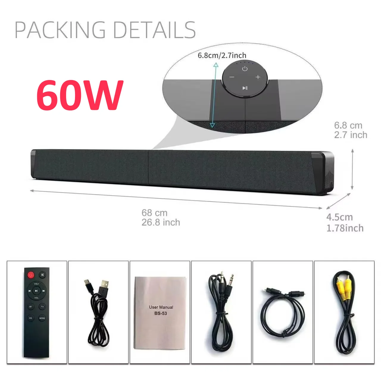 Altoparlante per barra TV Altoparlante wireless con altoparlante creativo pieghevole FM Sistema audio surround per home theater Connessione scheda TF/RCA