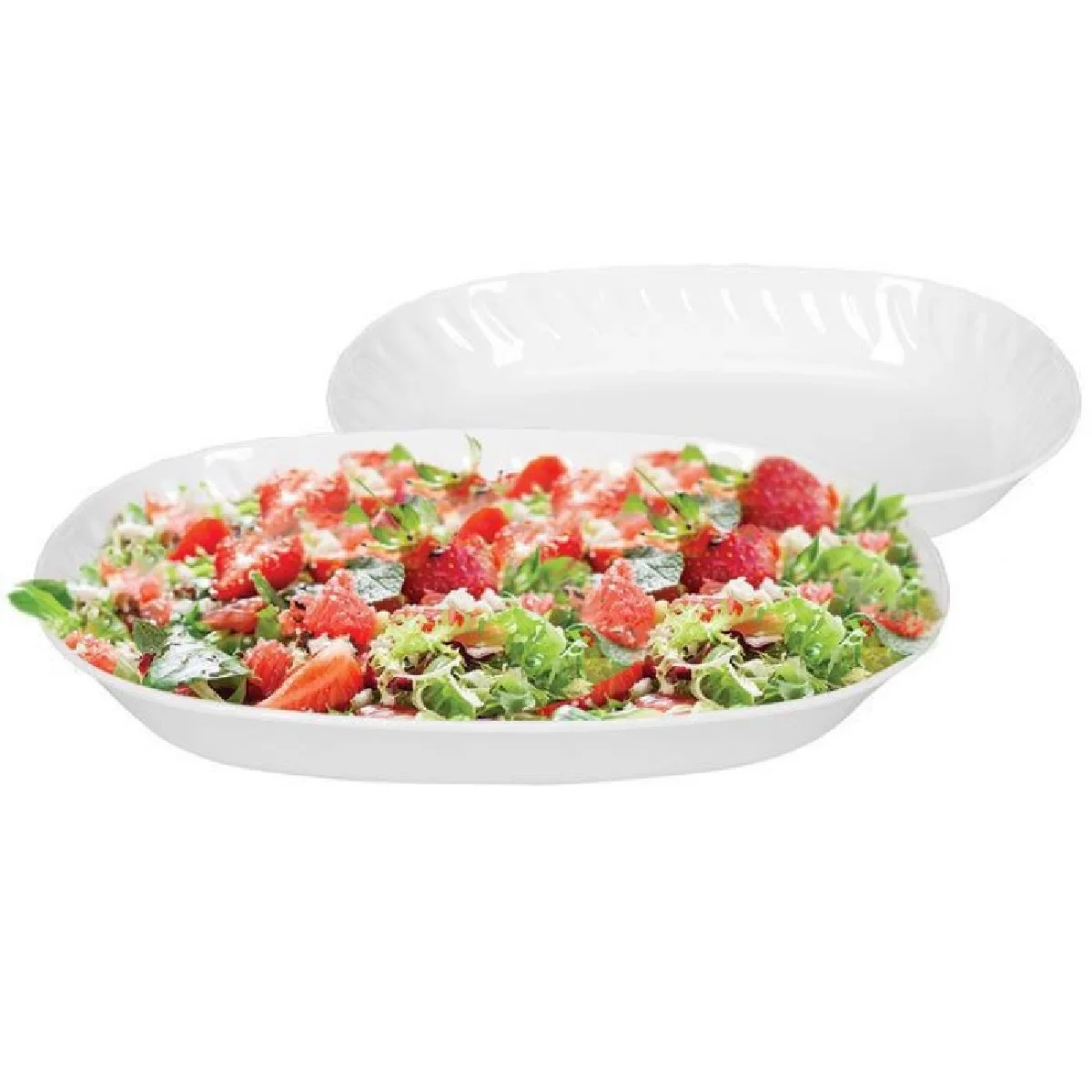 Trays in Melamine Oval Salad Set White 30x21cm