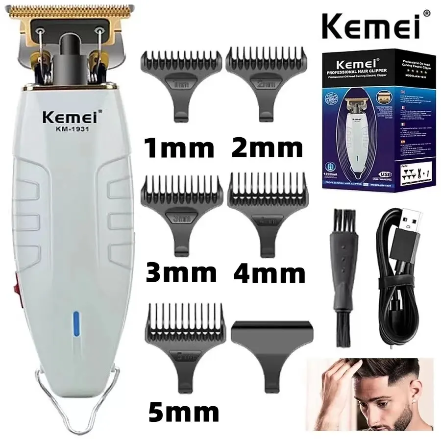 KM-1931 Kemei professional electric hair clipper men's stainless steel hair clipper shaving birthday gift hair trimming