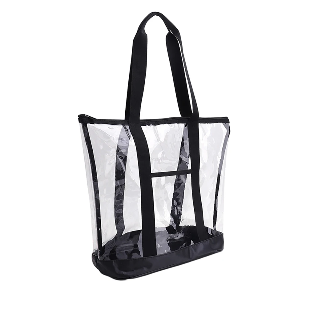 Convenient Through Clear Bag Heavy-Duty Water-Resistant Tote For Beach Heavy-Duty Reinforced Handles