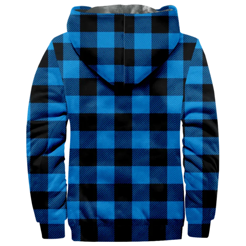 New Colorful Plaid Cotton Coat Hooded Sweater Casual Printed Men's Fur Loop Arctic Velvet Zipper Patch Pocket Hooded Sweater a03