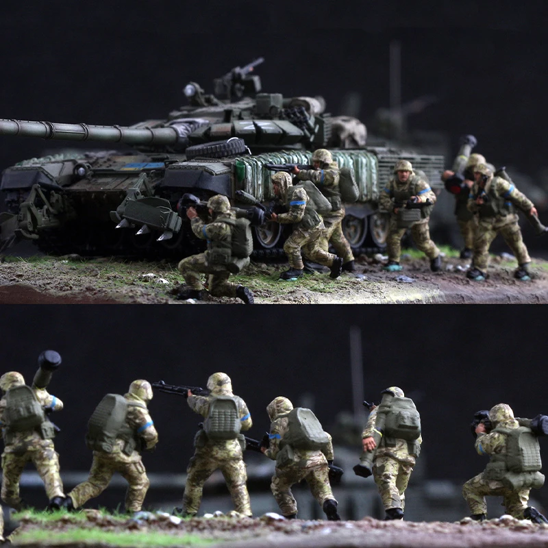 

1:72 Scale Resin Models Ukrainian Heavy Weapons Support Unit Soldiers 6 Suitable For Tank Scenes Collectible Decorative Gifts