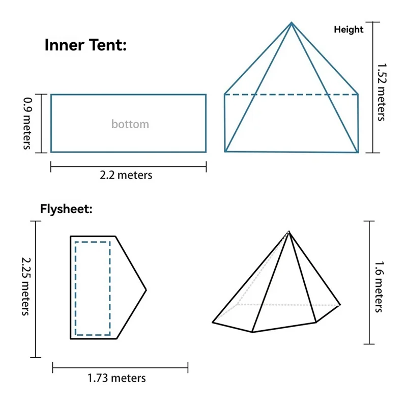 

Top Pyramid Tent Solo Tent Ultralight Tipi Tent Outdoor Camping Portable Single Tent Waterproof Hiking Backpacking
