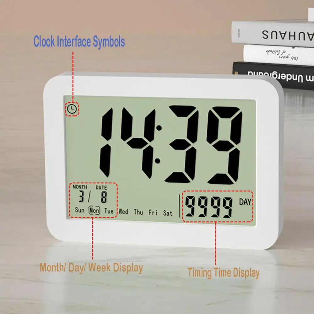 Electronic Monitor Days Desktop Calendar Digital Wall Clocks With Indoor 12/24h Large Number Display Electronic Countdown Clock