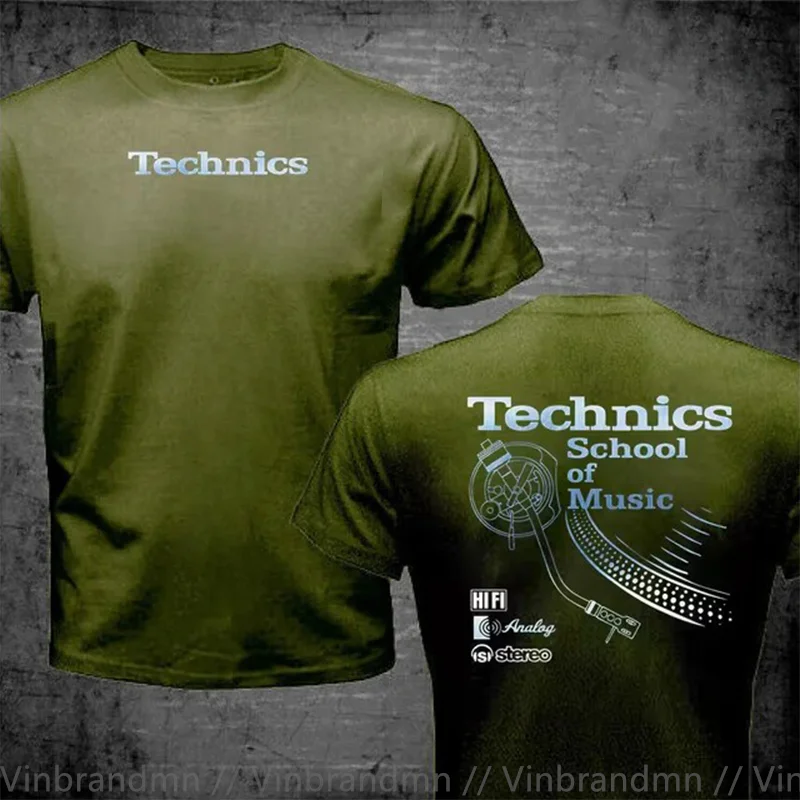 Vintage Deejay Shirt Long Play tshirt Technics School of Music T Shirt Men Retro DJ Music T-shirt Hot Sale Fashion Top Tee Shirt