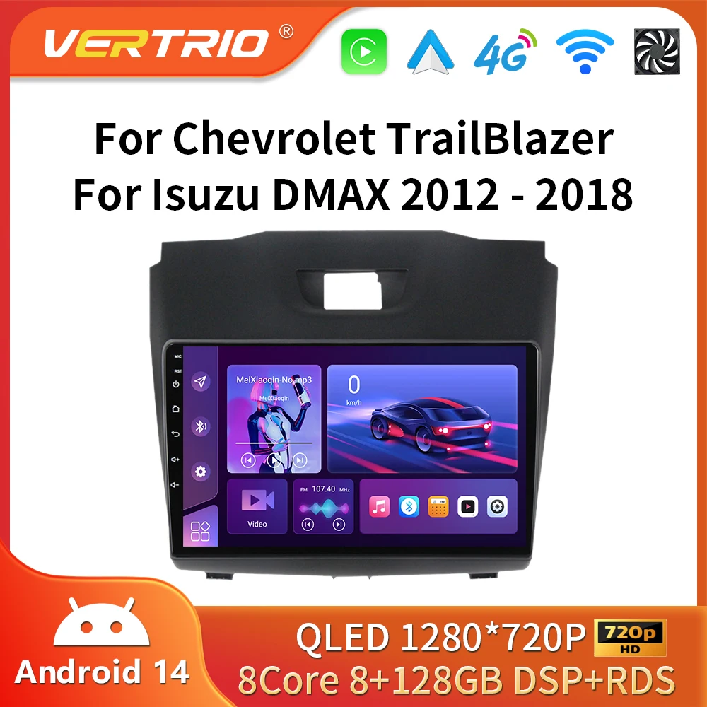 Android 16 Carplay Auto Radio Multimedia para Chevrolet TrailBlazer 2012 - 2016 S-10 S10 Colorado para Isuzu d-max DMAX estéreo