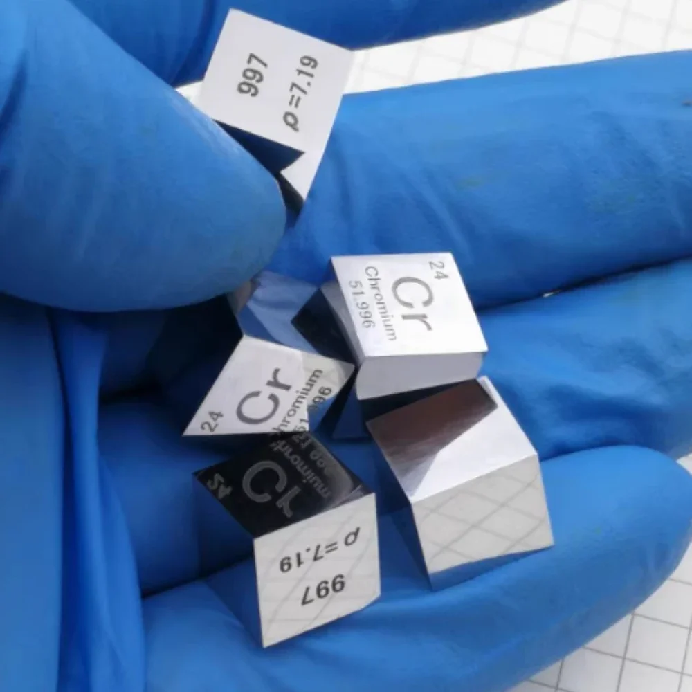1pcs Metal Chromium Cube Ornament Chemistry Periodic Table for Scientific Research Teaching Miniature Model Display Collectible