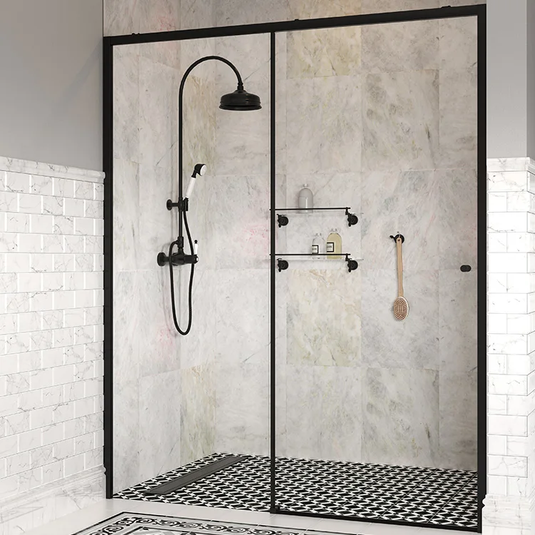 Best Price Modern Frameless Aluminium Sliding Shower Door Tempered Glass for Hotel Bathroom Use