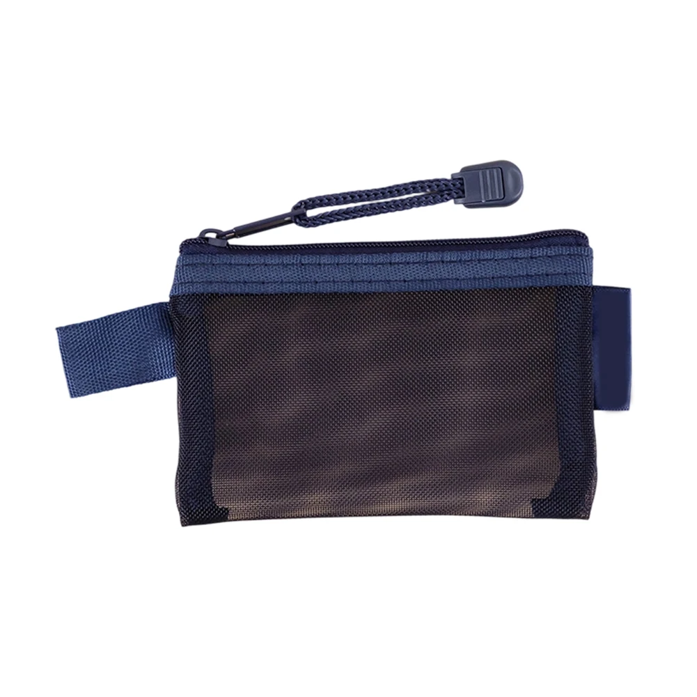 For Mini Mesh Pouch with Zipper for Earphone Cords Makeup Brushes Cards and Compact Daily Essentials Nylon Material