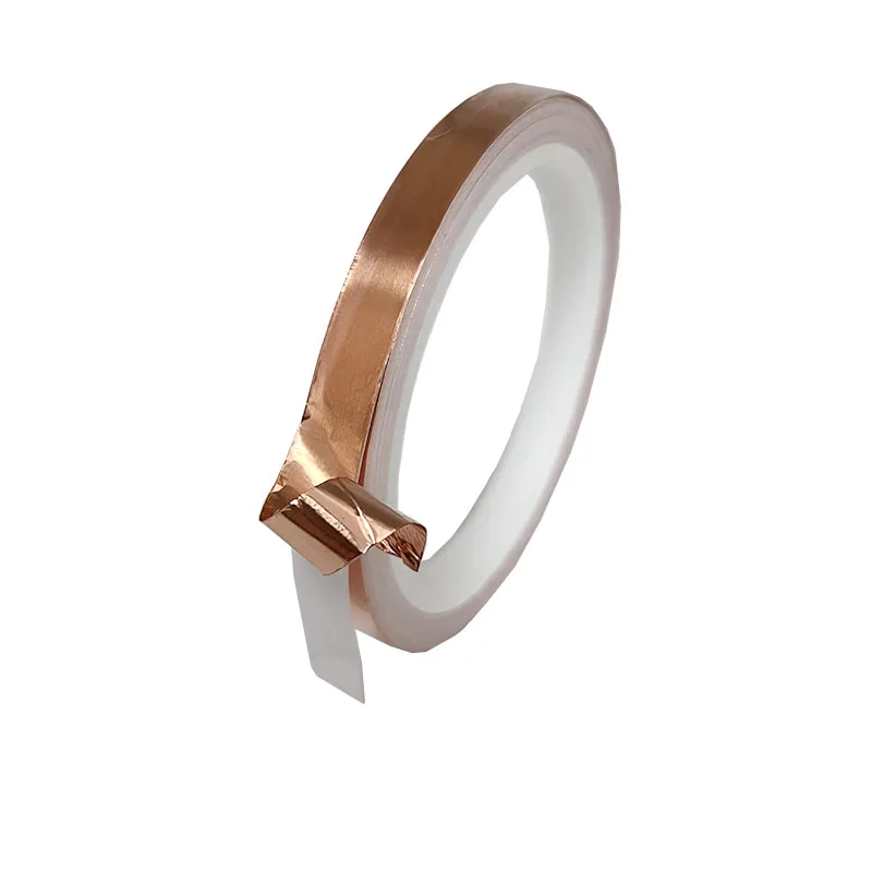 DONGSENFA 20 Meters Single Side Conductive Copper Foil Tape Strip Adhesive EMI Shielding Heat Resist Tape 5mm 6mm 8mm 10mm