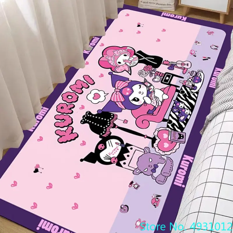 Alfombra creativa de dibujos animados en 3D, alfombra mágica con estampado de Anime Kuromi para decoración de sala de estar y dormitorio, alfombra antideslizante para gatear para niños