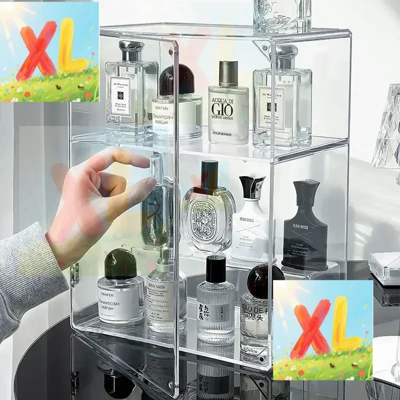 

Acrylic Perfume Storage Box, Cosmetics Shelf, Desktop Display Cabinet, Large Capacity, Nail Polish Display Box Organizer