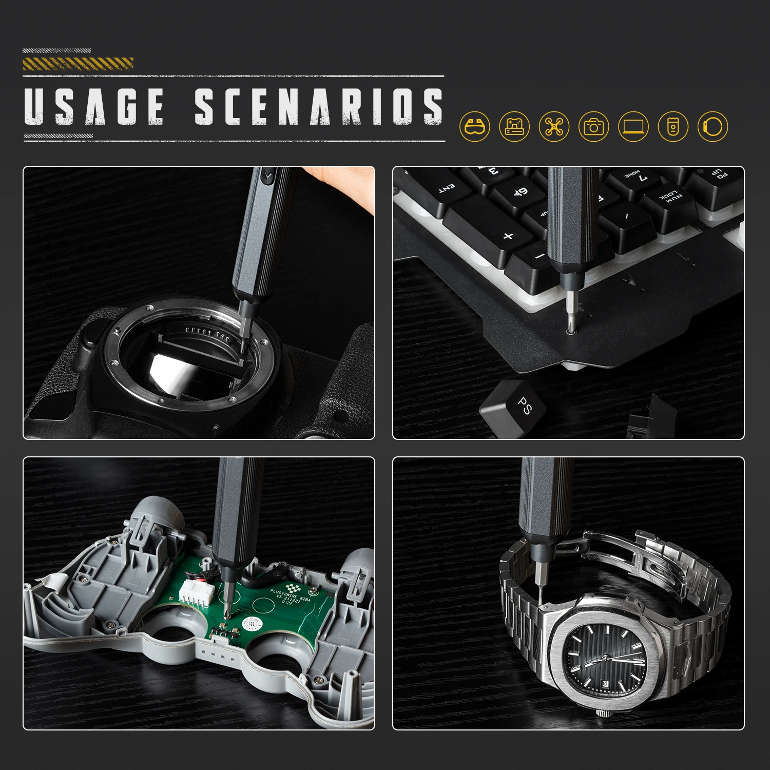 مجموعة مفكات كهربائية دقيقة 68 في 1 مع 5 إعدادات عزم الدوران 64 بت مغناطيسي أداة طاقة صغيرة مناسبة لأجهزة الكمبيوتر الهواتف #6