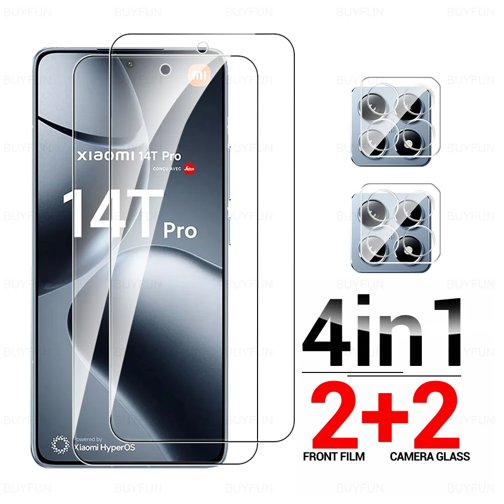 Xiaomi14TPro Glass 4in1 Camera Tempered Glass For Xiaomi Mi 14T Pro 14 T 14TPro Xiaomi14T 5G 3D Curved HD Lens Screen Protector