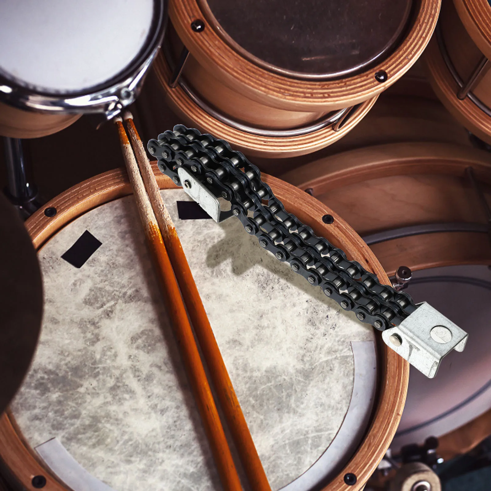 

Durable Hammer Chain Replacement Rust-Proof Drum Accessory Simple Double Buckle Chain Useful Pedal Tool Drum Kit Supply