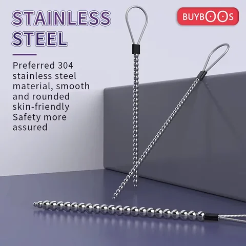 BUYBOOS Male Urethral Sounds Metal Penis Plug Uretrale Stimulator Stainless Steel Urethral Catheters Urethral Dilators Sex Toys