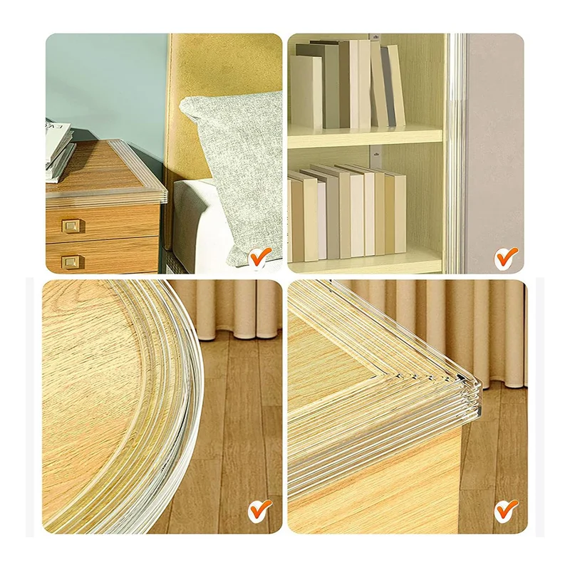 مجموعة واحدة من واقيات الزوايا والحواف للشرب بطول 6 أمتار و4 واقيات زوايا PVC B