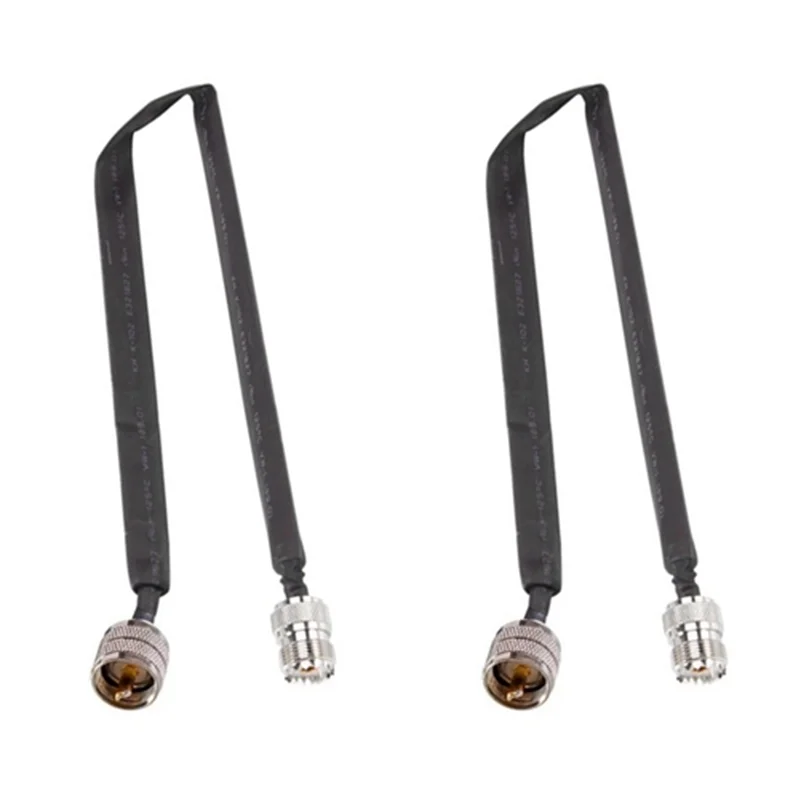 2X 창/문 통과 플랫 RF 동축 케이블 PL295 UHF Male - SO239 UHF Female 50 Ohm RF 동축 피그테일 코드, 40Cm