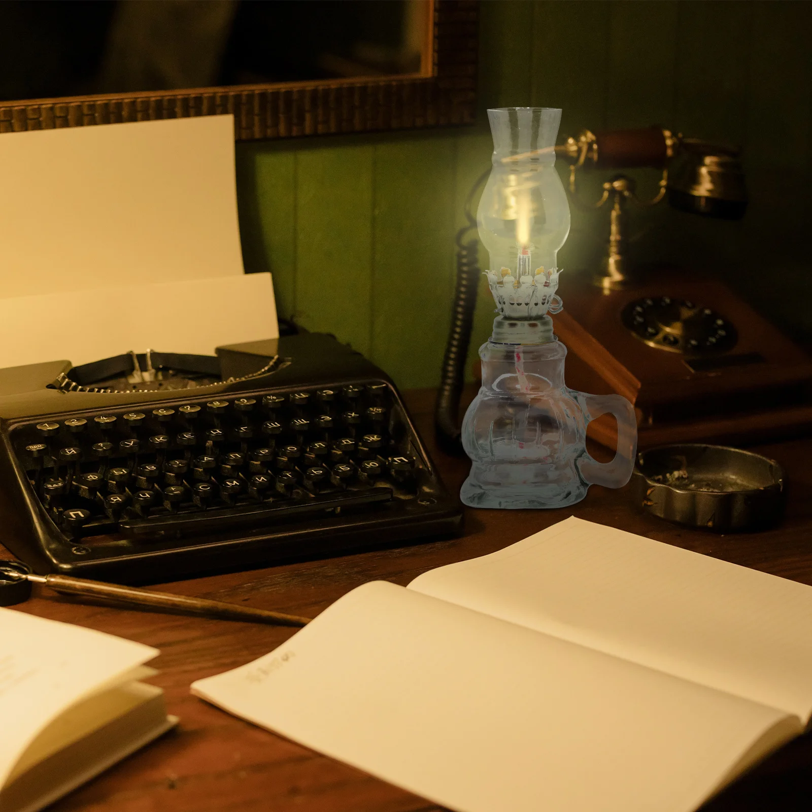 فانوس على شكل مصباح زيتي زجاجي لتزيين قاعة بوذا للمطبخ، تركيبات المظهر الكلاسيكي #2