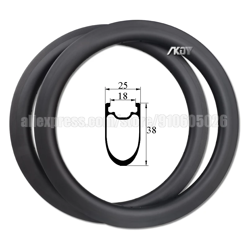 Aro de fibra de carbono bmx 20 "406 25mm largura 20x1.5 ~ 1.75 dianteiro sem freio aro traseiro clincher de freio sem câmara de ar 28h 36h 20 Polegada jantes de carbono
