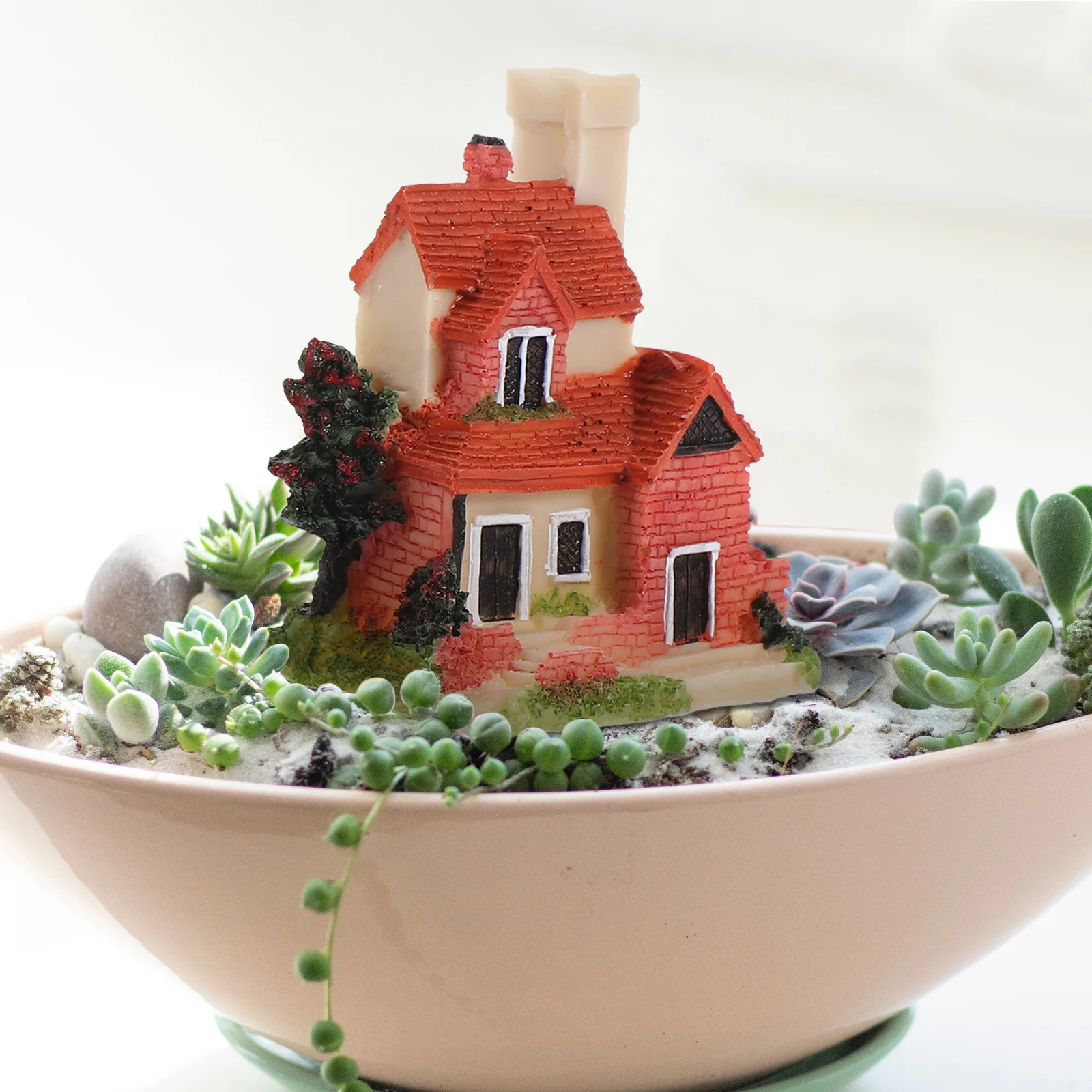 

4 Pcs Resin Landscape naments Adorable Mini House Decor Creative Cottage Accessories Small Garden Desktop Home Supplies