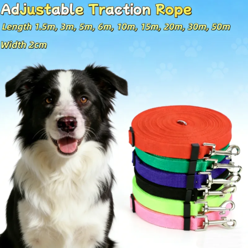 Adjustable Pet Leash 1.5M-50M Long Outdoor Training Lead for Dogs And Cats Personalized Rope Suitable for Small to Large Breeds