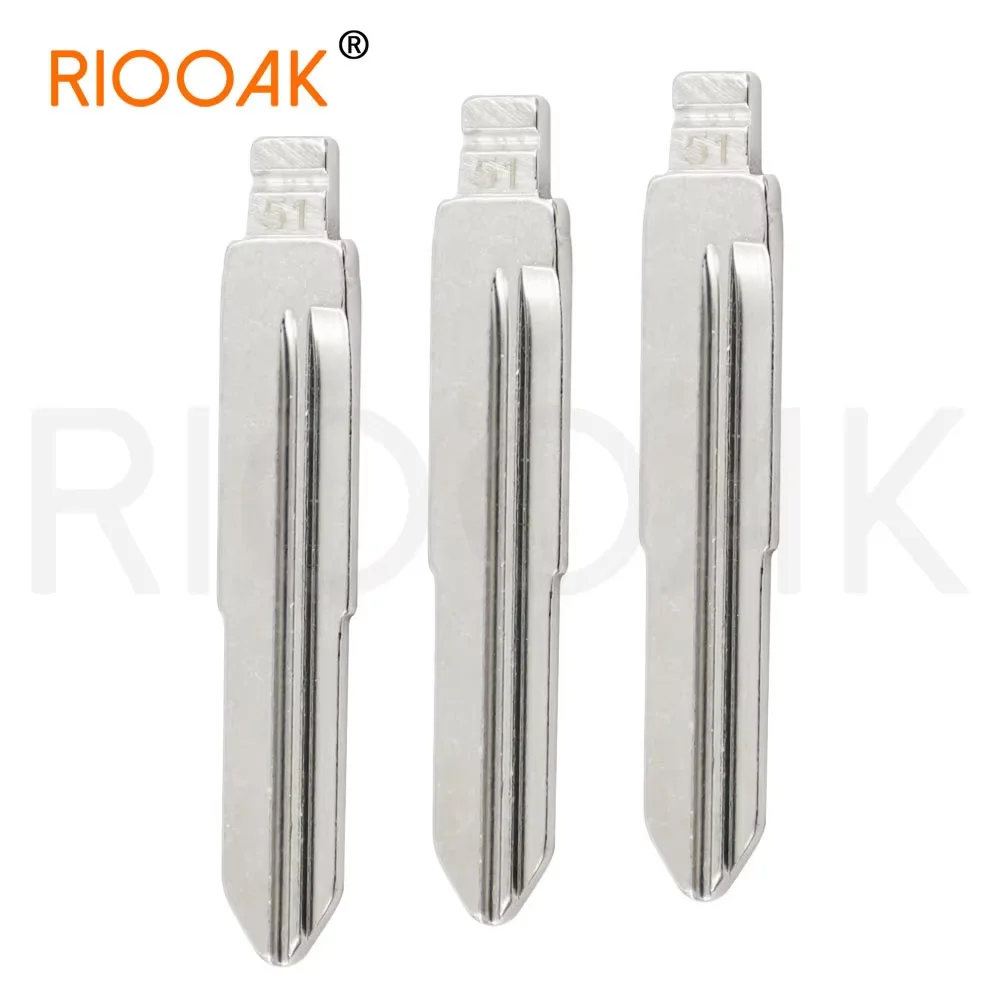10Pcs #51 Metal Uncut Flip Folding Key Blank Replacement Key Blade Compatible With KD VVDI Key Cutting Machine For Chery A3 A5 T