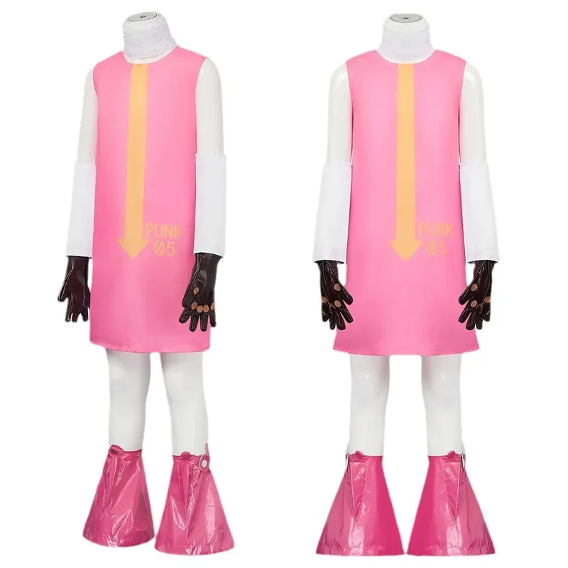 

Anime Egghead Island Dr. Vegapunk Number 05 Clone Cosplay Costume Pink Dress fg8'.
