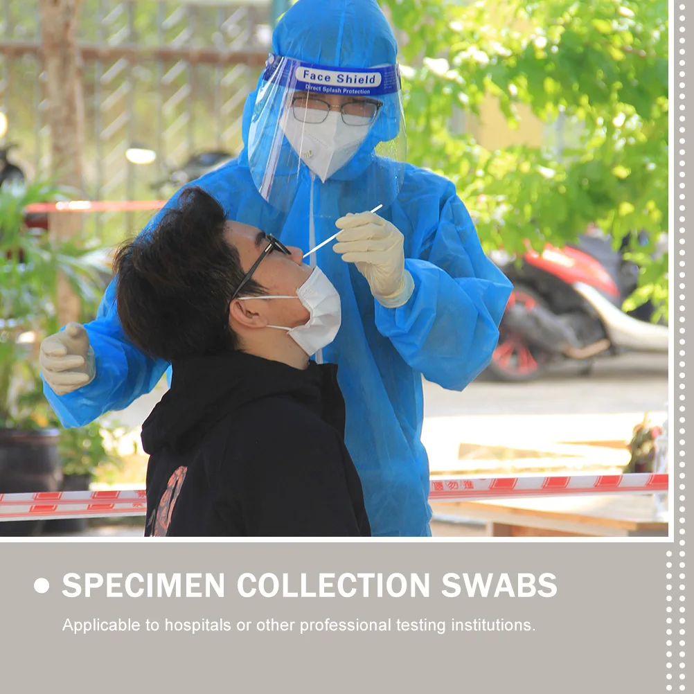 

120pcs Nasal Swabs Disposable Flocked Sampling Professional Sterile Specimen Collection Sticks Safe Hygienic Hospitals Testing