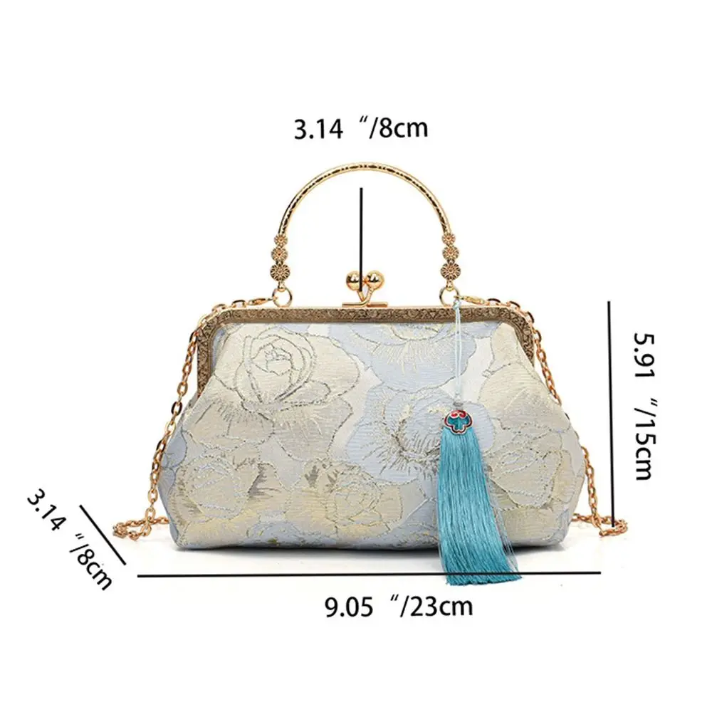 Cheongsam Accessoires Borduurwerk Bankettas Grote Capaciteit Polstas Hanfu Handtas Crossbody Tas Schoudertas Dames Clutch Tas