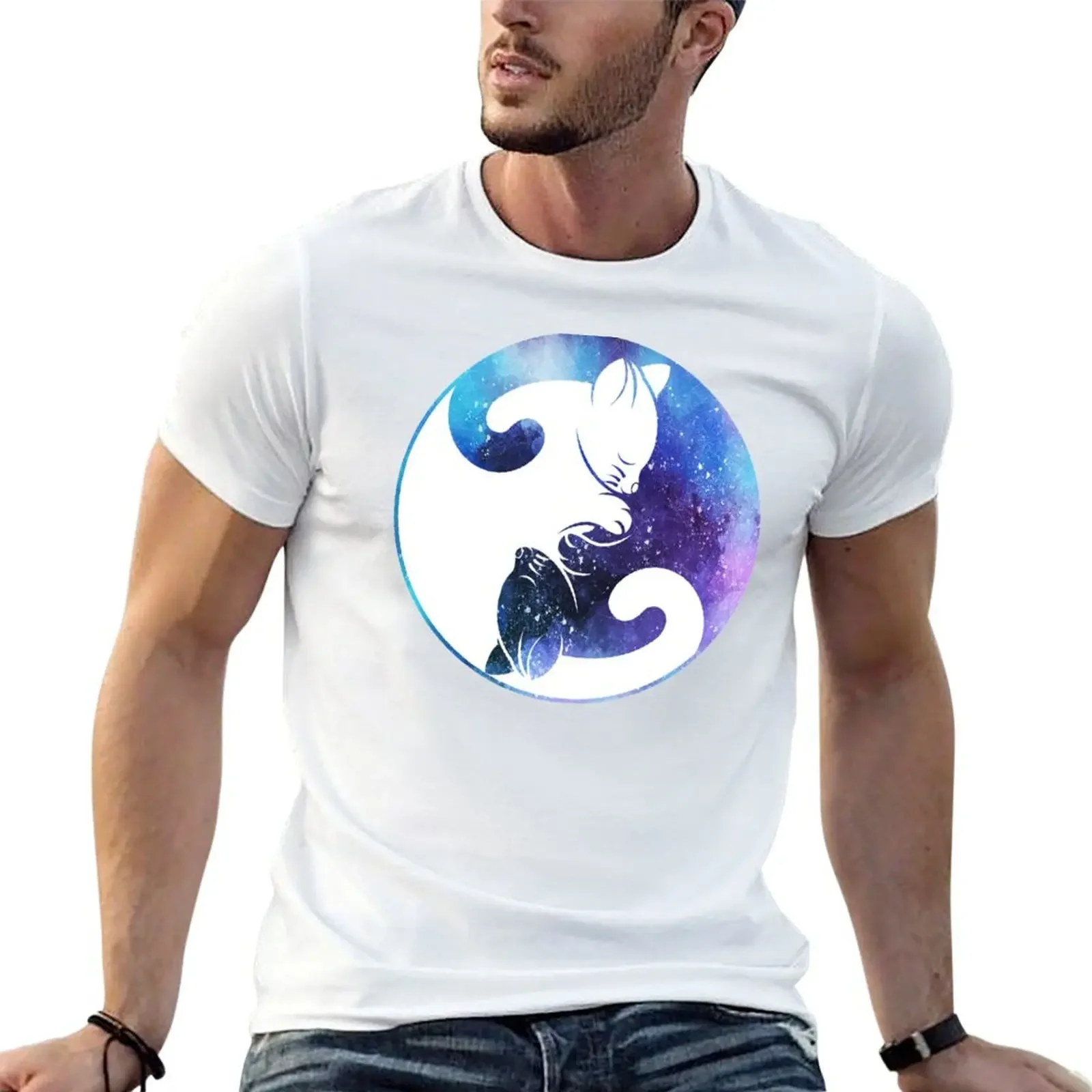 

Yin and Yang Star Cat T-Shirt new edition valentines boutique clothes customs design your own oversized t shirts for men